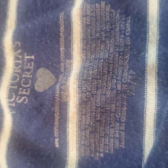 Victoria Secret Stay in Bed Striped Graphic Blue Sleepwear XS - Picture 4 of 4